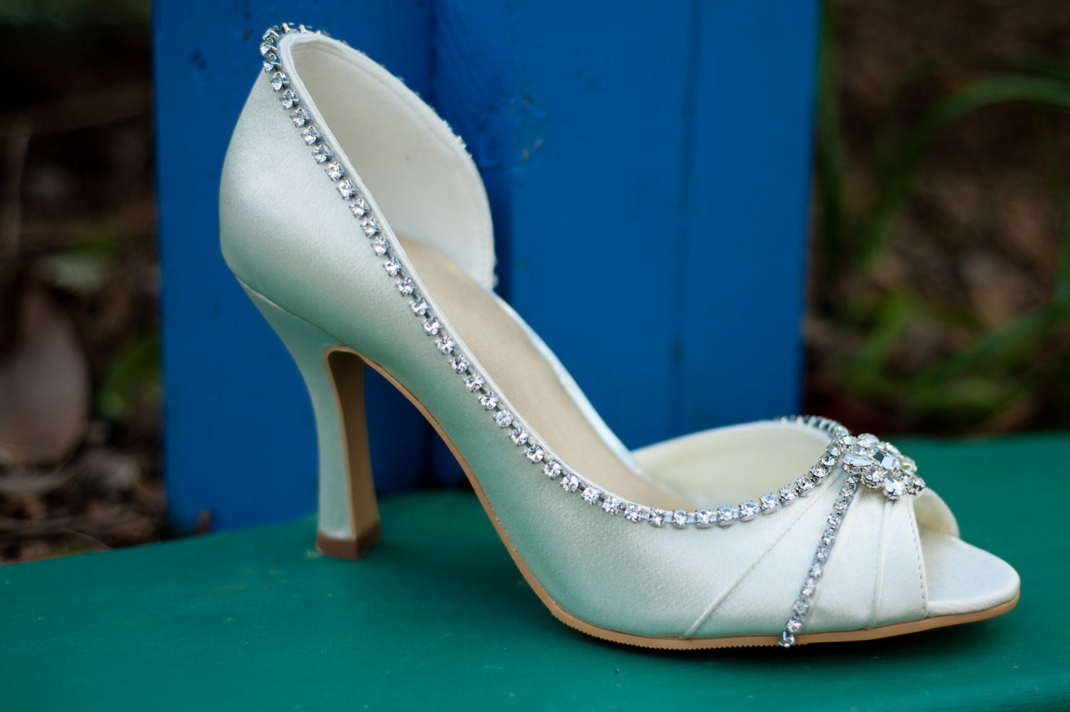 Wedding Shoes - Ivory wedding shoes low heel -   Available in colors - Tiger Lily