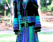 Amazingly beautiful custom made just for you upcycled recycled sweater Fairie dream  gypsy traveling Kaleidoscopecoat