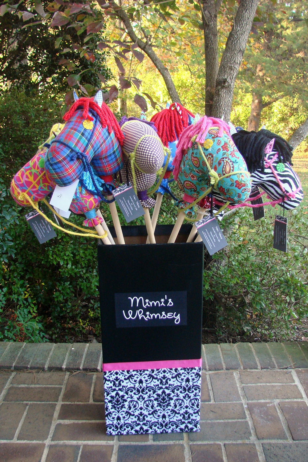 Stick Horse with soft fabric head