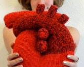 Hand knit "I give you my heart" Pillow - Anatomical Heart - Nerd Gift