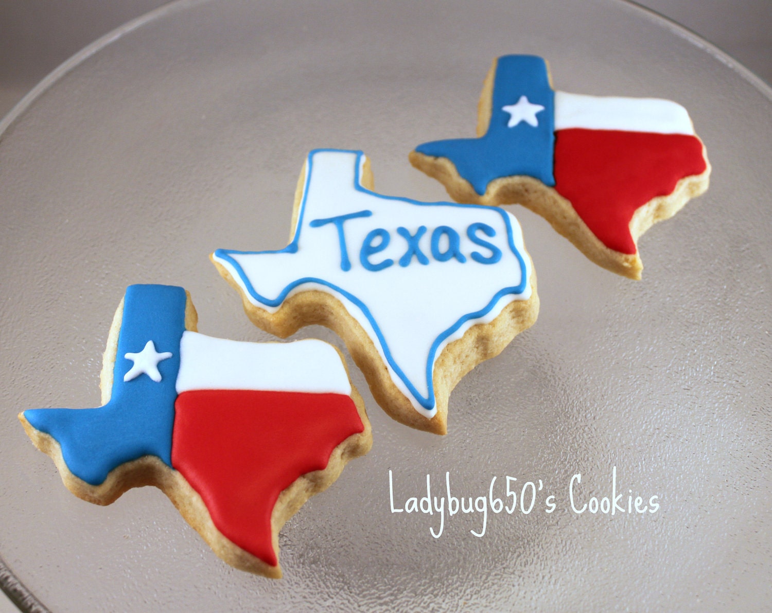 12 Lone Star Texas cookies, handmade & iced