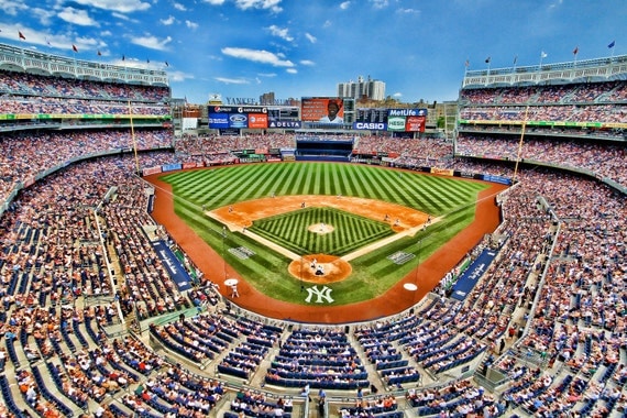 Yankee Stadium - Sports Photography - New York City - Baseball - Man Cave - Photograph Print - 6X9 (Other Sizes are Available)