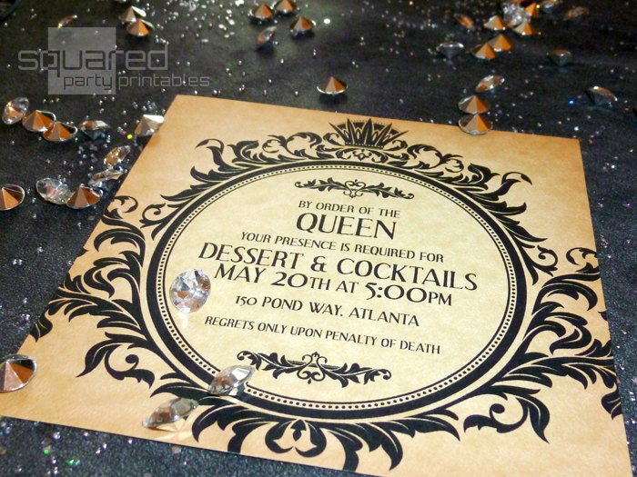 Evil Queen Gothic Cocktail Party Invitation - DIY Printable - Once Upon a Time - Snow White Inspired Il_570xn