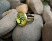 Yellow-Antique Bronze Finish Ring - Top O The Tabor To Ya