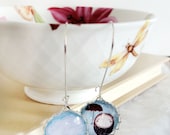 Rain Earrings. Rainy cloud days Earrings. Boy Umbrella Cloudy Earrings. Blue Silver Earrings. Spring summer Jewelry. Gift under 20, 25 usd