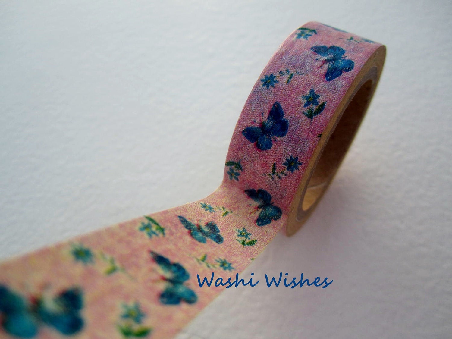 Washi Tape Roll in Pink Butterfly Garden
