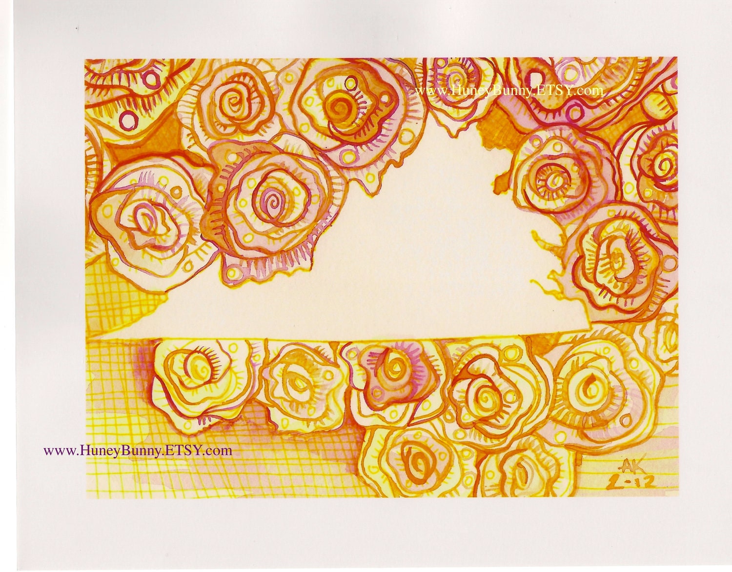 VIRGINIA Roses. 8x 10 Art Print of a Watercolor Painting.