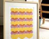 Bed of Hearts - a modern design print, 13x19