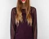 Vintage Purple Top Sheer and Opaque - Medieval Inspired