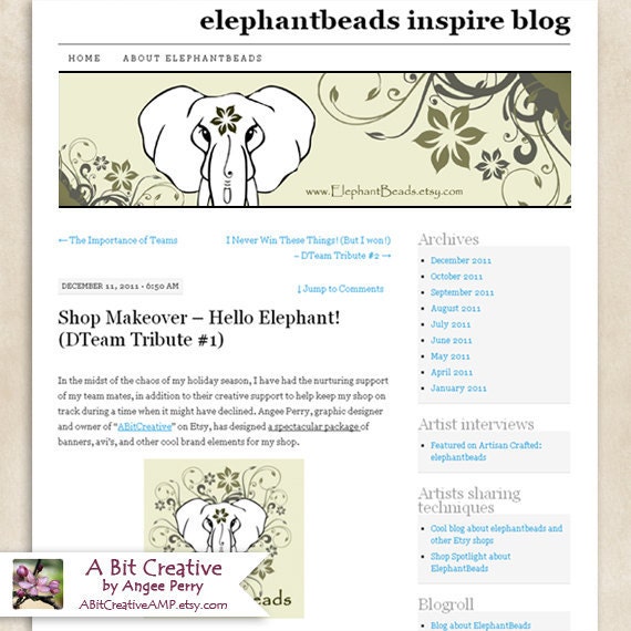 Custom Blog Banner, Custom Facebook Cover Image, OOAK Graphic Design