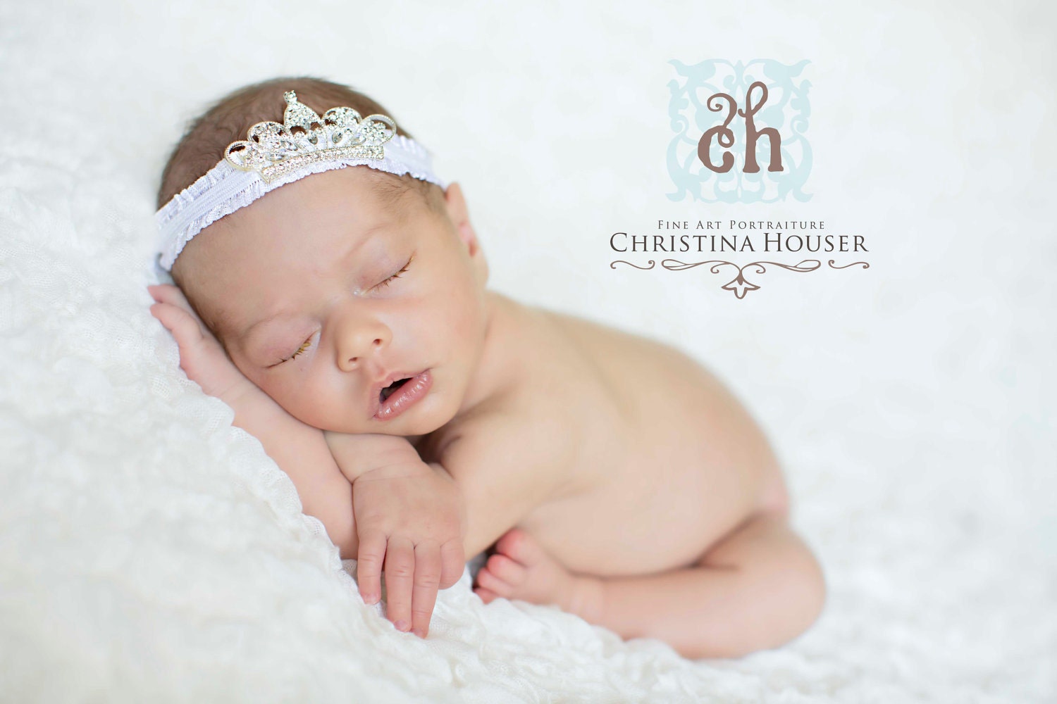 Custom Couture Crown Headband/ Rhinestone Crown Headband/ First Birthday