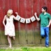 XOXO Scrabble Inspired Burlap Banner, Wedding, Engagement, Couple, and Valentines day prop