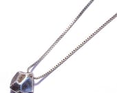faceted necklace - oxidized silver
