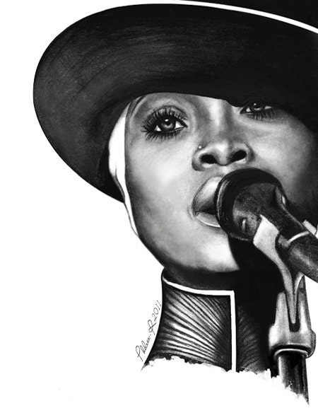 Erykah Badu Large Art Print  - For the Love of Music