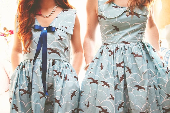 The 'Frangipane' Sailor Style Dress With Oversized Collar - Custom Made In A Fabric Of Your Choice