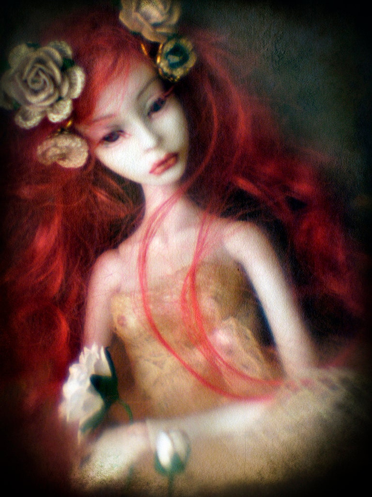 Lightpainted Doll- Porcelain Ball Jointed Doll, Tatyana, OOAK, Art Doll, Tiny, Miniature, Fairy, Faery, Gothic, BJD, Made to Order, ADE.