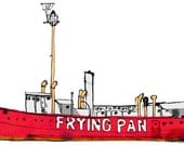 Lightship Frying Pan: ship print / nautical illustration