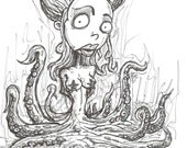 Sexy Octopus Lady Print