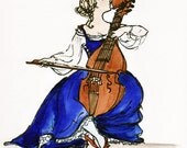 Kissing the Muse - limited edition hand-tinted lithograph