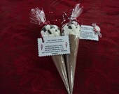 COCOA, Seasonal Hot Cream Cone - Hot Cocoa Mix for 2 Marshmallows Chocolate Chips-Cinnamon Candies-Peppermint Candies YUMMY- Made to Order
