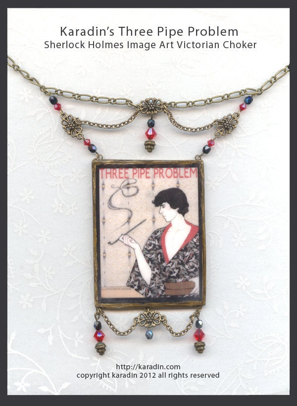 Victorian Sherlock Holmes 'Three Pipe Problem' Choker