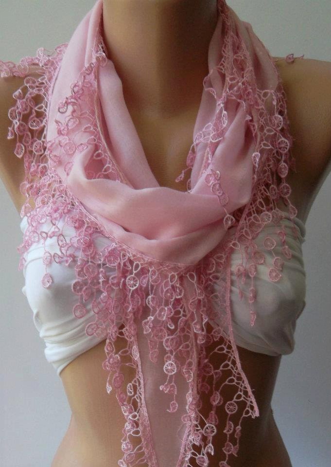 Cotton - Pink Scarf Soft Scarf Elegance Scarf