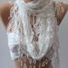 Super elegant scarf White Scarf Lace Scarf
