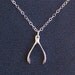Wishbone Necklace - Make A Wish - Solid 925 Sterling Silver Necklace - Good Luck Necklace - Sterling Wishbone