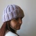 Chunky Beanie Hat Knitted in Lavender Soft Blend Wool
