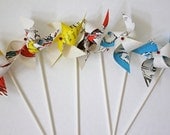 Pinwheels 6 Mini Twirlable SEUSS Circus Carnival Bouquet Gourmet Toppers