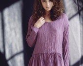 Bohemian Hippie Chic Travel Dress, Crinkle Silk Babydoll Mini Dress