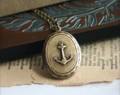 A Nautical Sailor Girl Locket Necklace. Vintage style, ships, sailors. For Wife. Sail The World. Navy. For Daughter. Unisex. Deployment.