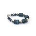 Navy Blue Bracelet Ceramic Bead Silver Beaded Bracelet