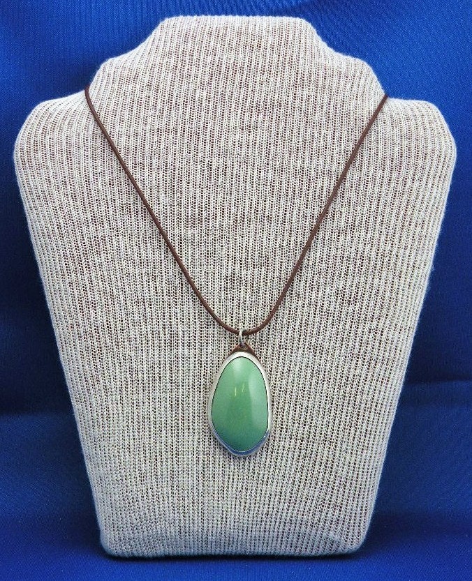 Freeform Willow Green Torch Fired Enamel Pendant Necklace Sterling Silver and Copper OOAK