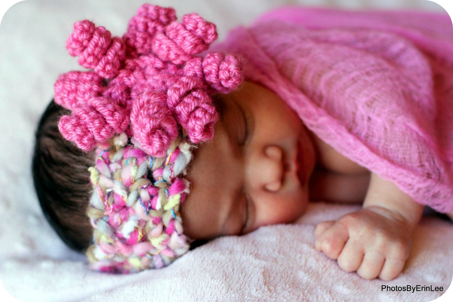 BABY Hat Crochet PATTERN Headband with Curly-Q Flower