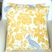 Throw Pillows Decorative Pillows Accent Pillows Cushion Covers Yellow White Floral Gray Bird BOTH SIDES - Pair of Two 18 x 18