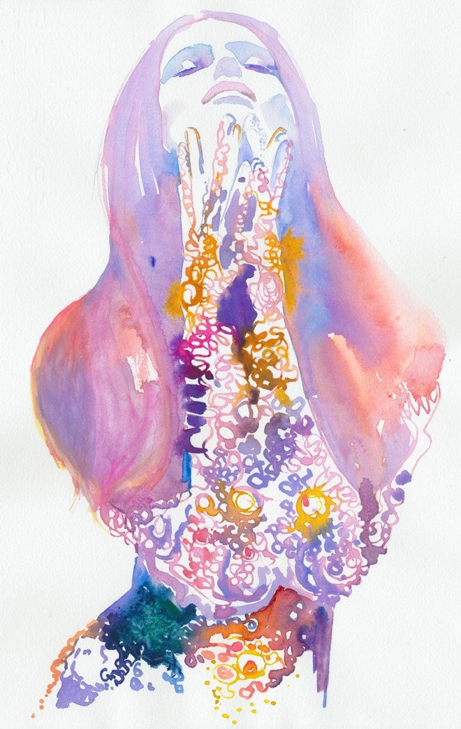 Print of Watercolour Fashion Illustration. Titled - Givenchy2