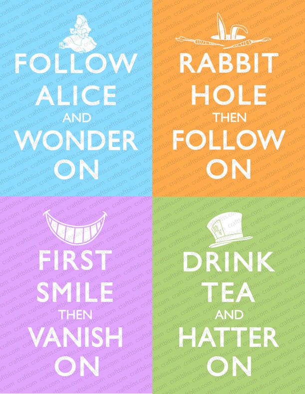 Alice in Wonderland Party ~ Mad Hatter Mad Tea Party ~ Wonderland Tea Party ~ Cheshire Cat ~ Keep Calm Carry On Digital Paper Party Decor Il_570xn