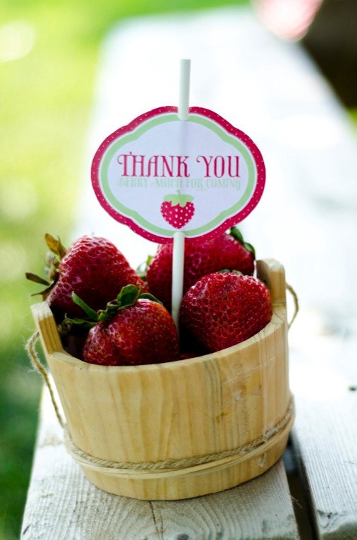 Strawberry Party PRINTABLE Favor Tags (INSTANT DOWNLOAD) by Love The Day Il_570xn