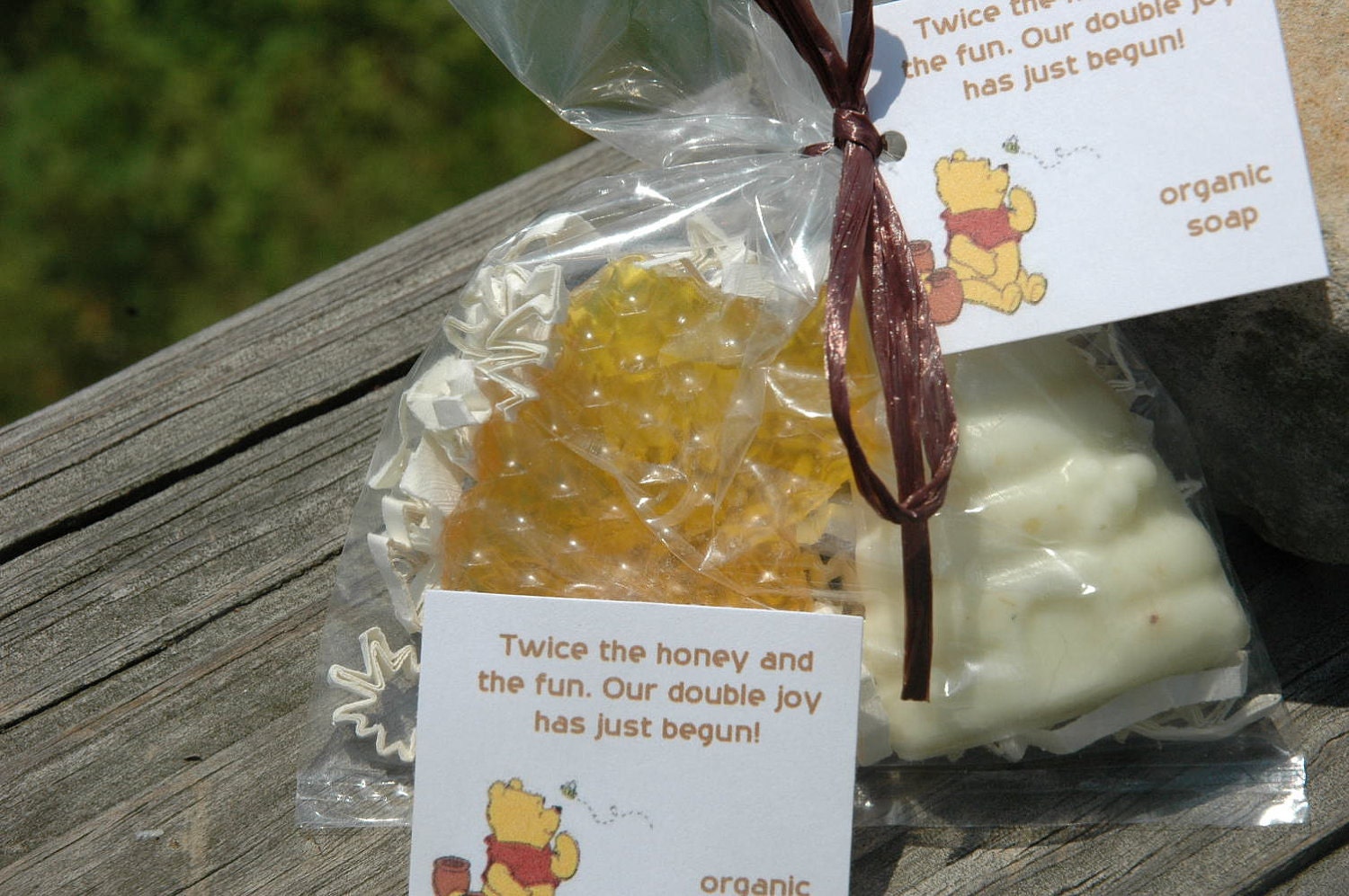 Pooh Twin Storybook Theme Baby Shower Party Favors Organic Oatmeal Buttermilk and Honey Soap