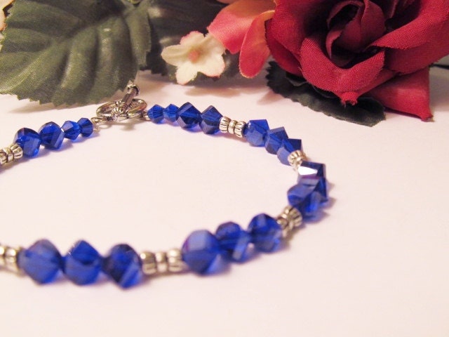 Royal Blue / Cobalt Blue Crystal Bracelet