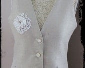 Linen Vest Women Vest Size US 6