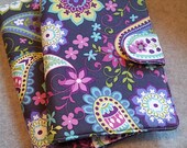 Kindle Cover, Kindle Fire cover, Kindle Touch cover, eReader Cover Book Style,Paisley Spree in Gray , Made to order