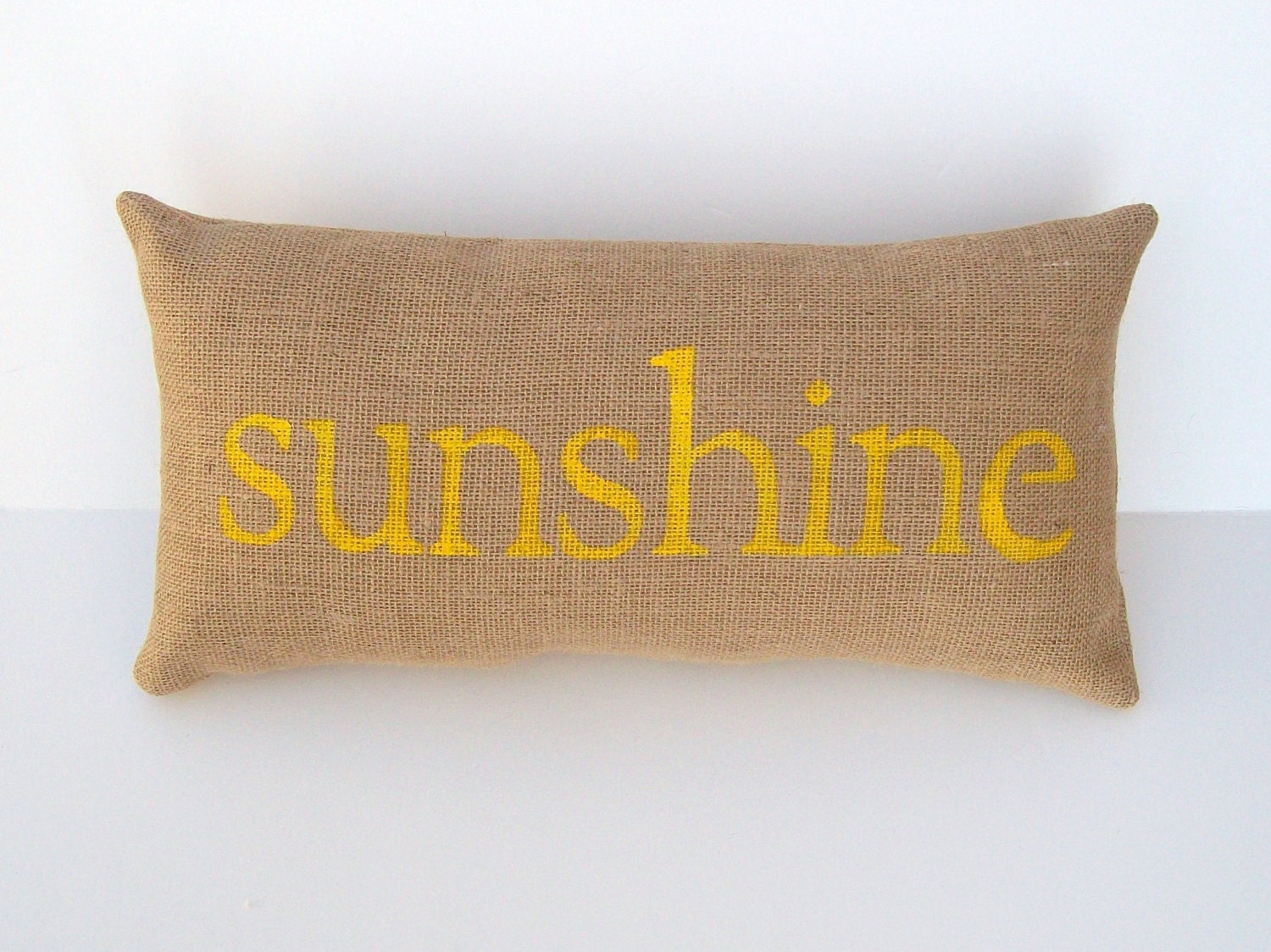 yellow pillow, burlap sunshine yellow pillow, sun, you are my sunshine, beach house decor, beach theme decor