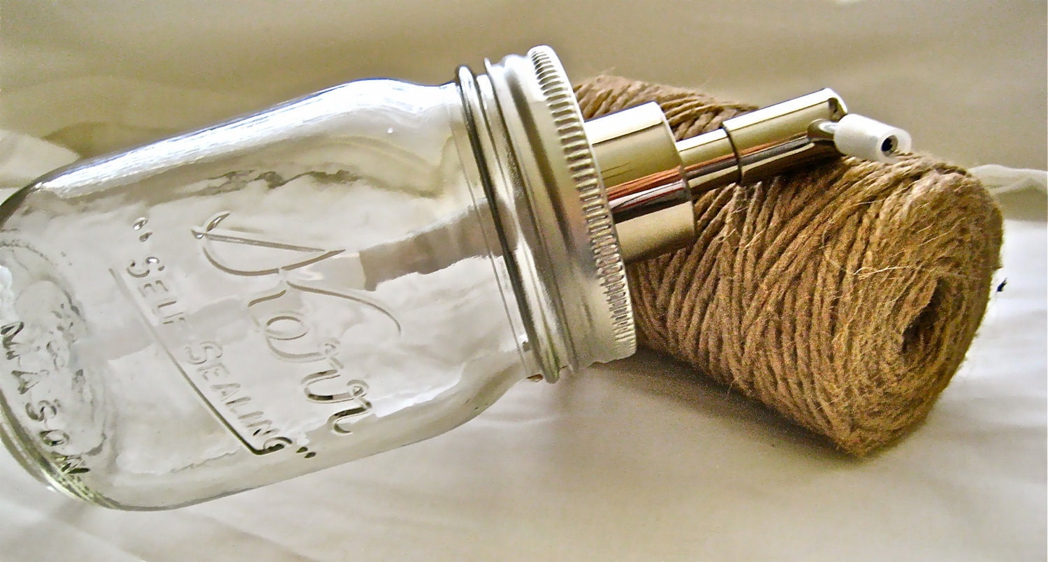 Clear Mason Jar Soap Dispenser (16oz) Eco "Ester" style