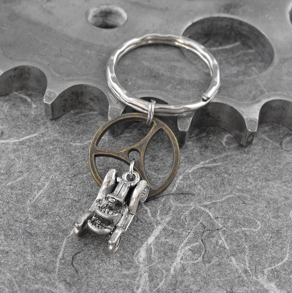 Antique Car Keychain Key Ring - For the Love of Cars by COGnitive Creations