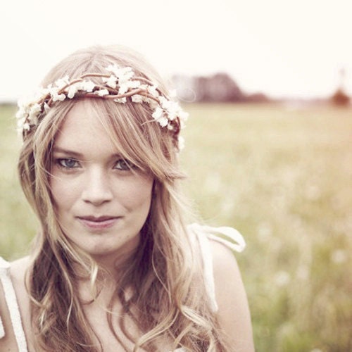 rustic flower bridal crown 'adeline'