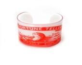 Cuff, resin Cuff, Miracle Fortune Telling Fish, Resin Graphic Cuff. Resin Bangle. Resin bracelet.