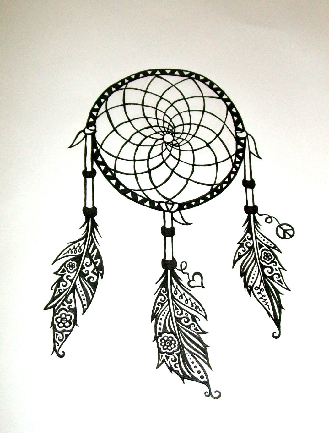 Custom Ink Drawing Black & White Commissioned Artwork GREAT TATTOO Designs Full Page