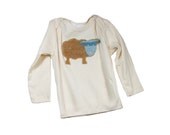 Baby Tee Shirt - Long Sleeve with Animal Applique